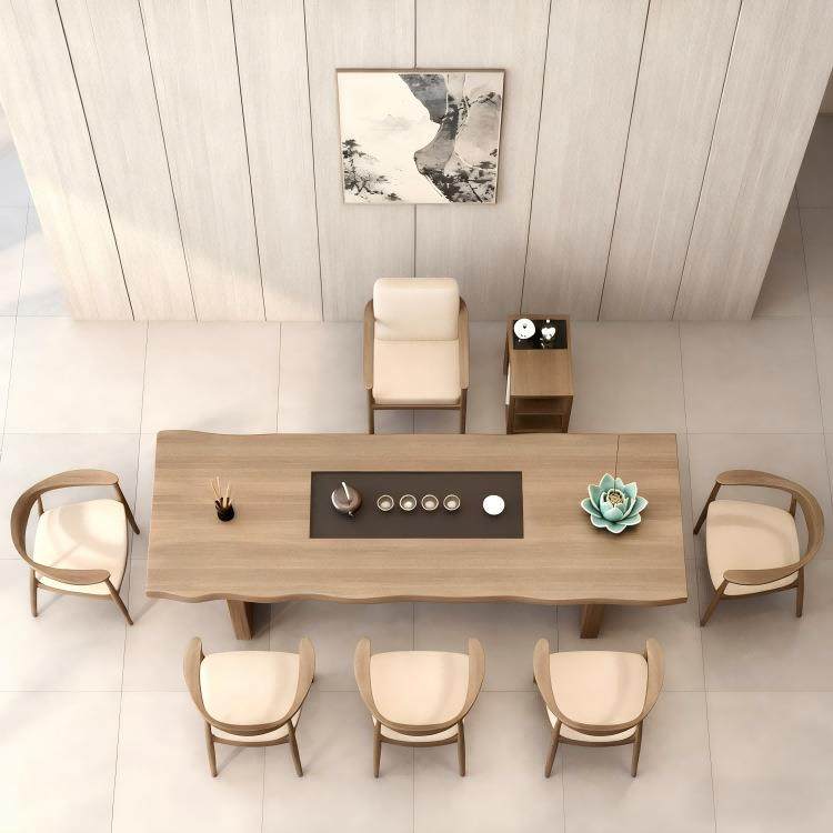 实茶桌后茶木GNL盘一体泡茶桌椅组合现代简约用功夫大板茶台现家,商业/办公家具,茶台/茶桌,淘宝优惠券,粉丝福利购,淘宝优惠卷