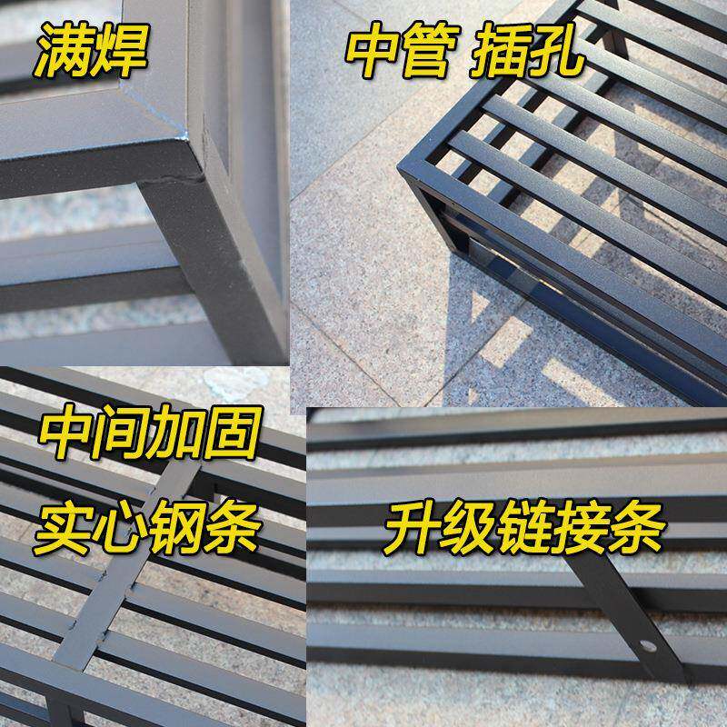 悬锈钢色花架阳不台护栏KZA挂式挂栏杆挂钩花架墙壁大花盆架黑子