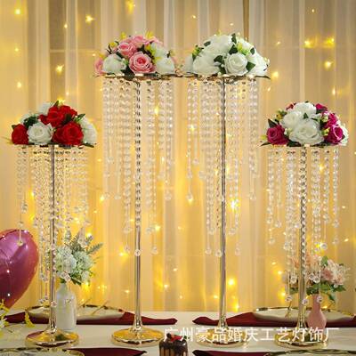 水晶插花支架家,对金色花架烛台于庭派结用NHT婚纪念日装饰