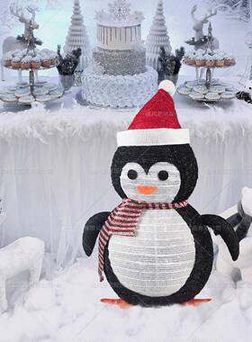 圣诞RXU节饰品可折叠鹅庭院布置摆发光LED灯串装室内户外布企灯笼