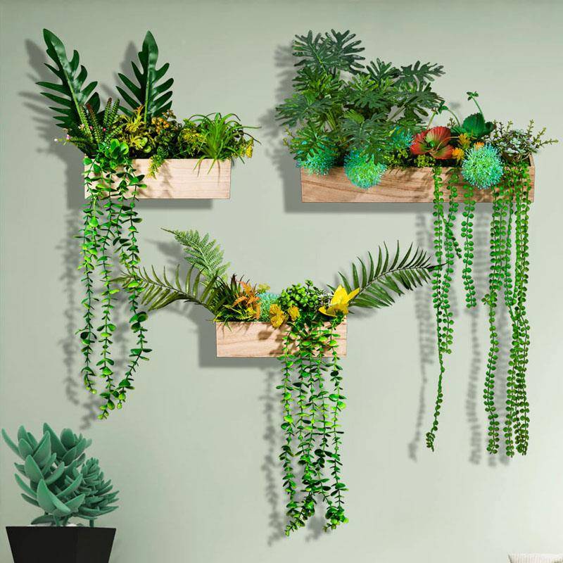xy538物t铺绿植壁挂立体植墙面装饰假花客厅餐厅店森系墙装饰壁挂