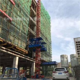 269工地工建筑柱工地双吊笼提升机载重2吨物提升料机单双笼升施降