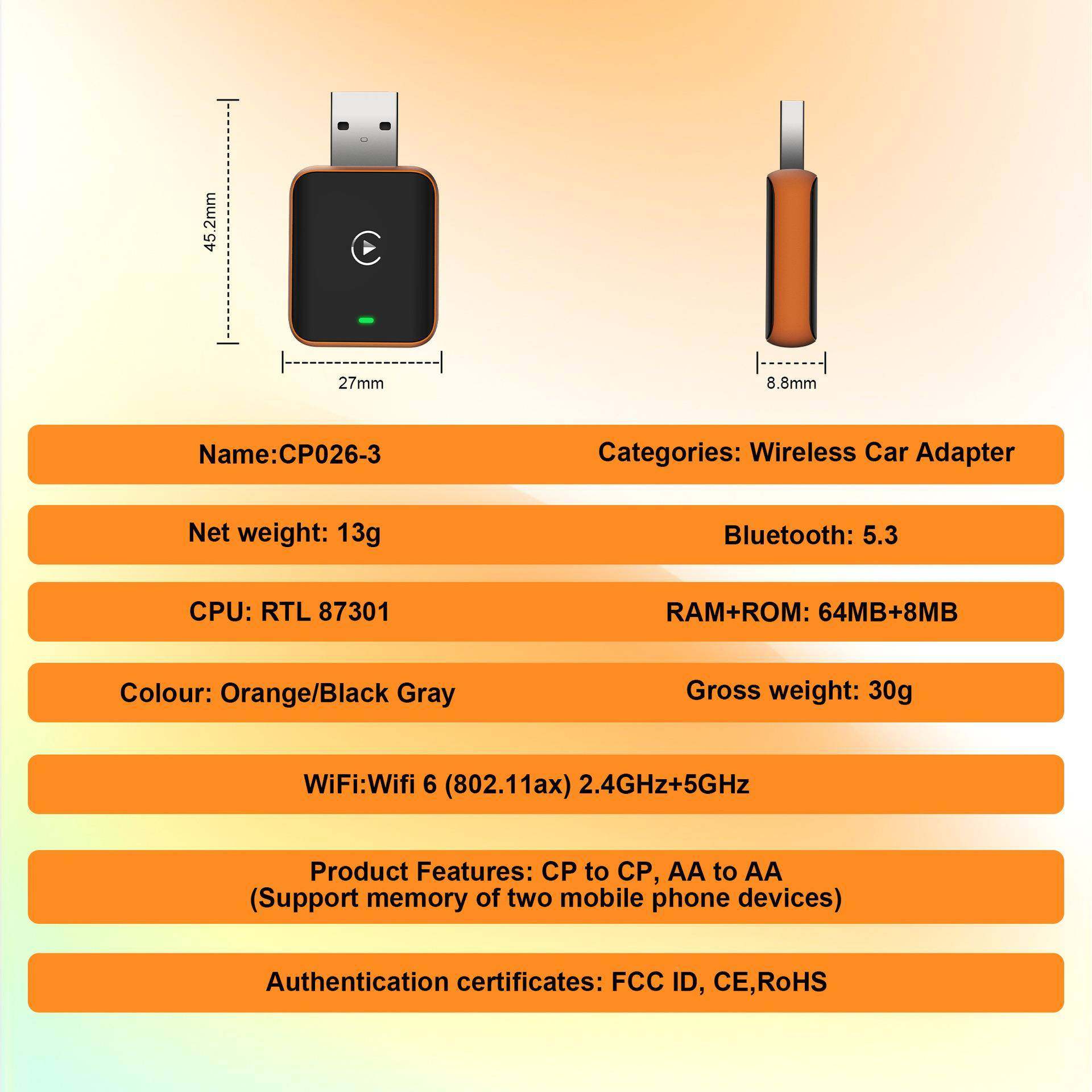 爆款原CP026-3有线转车无线caprlay机互联盒便车携U盘式智能车载