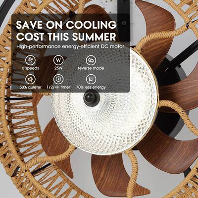 复古麻753绳壁挂扇灯工业风风纸绳电风扇壁美式田园扇中山