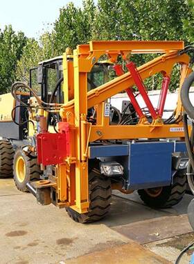 护栏打桩高公路防撞小四轮多功能打桩拔桩35925钻孔合机三速一体