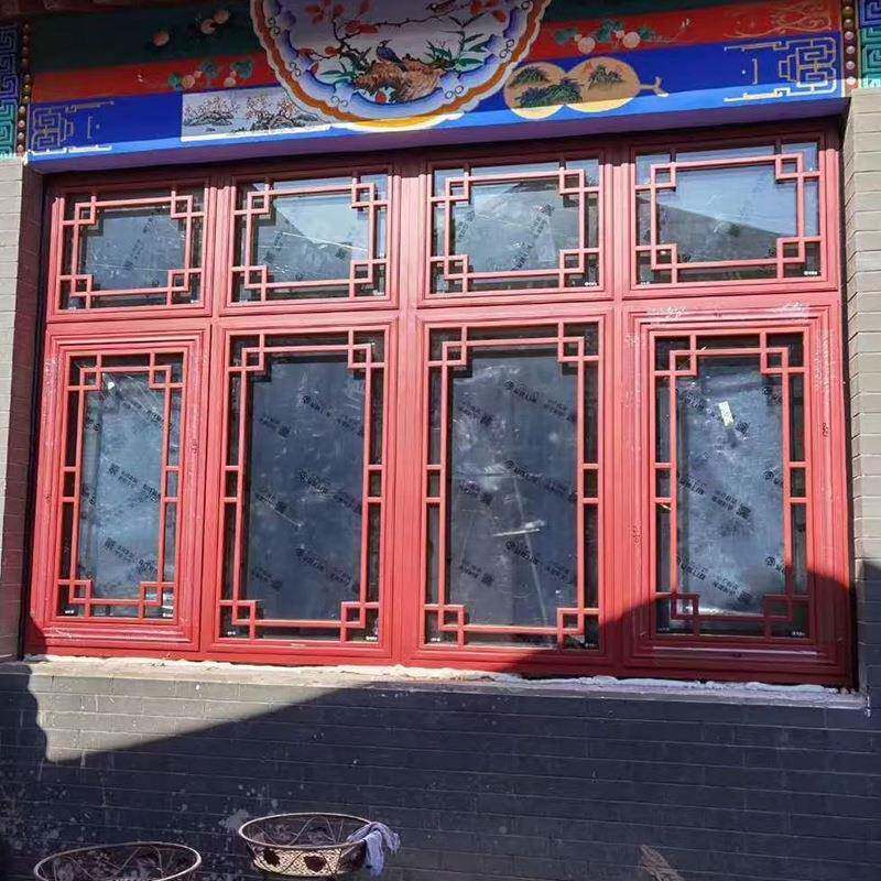 旧城改造民宿铝式合金断桥仿古窗门复古酒ITU楼建筑中古窗户仿古
