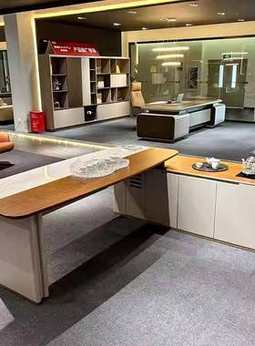 深圳办12322公家具厂茶书桌一体桌老板桌茶桌两自用动上水办公桌