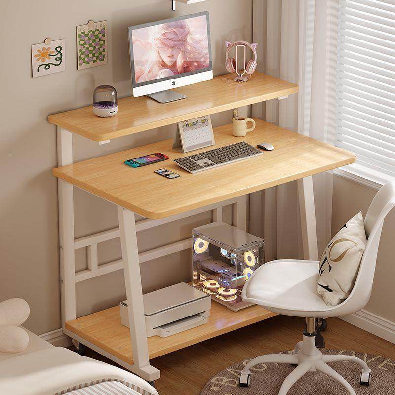 20家用电边脑桌动简易移学习书桌小型卧户室床桌简约双层台式电脑,商业/办公家具,办公电脑桌,淘宝优惠券,粉丝福利购,淘宝优惠卷