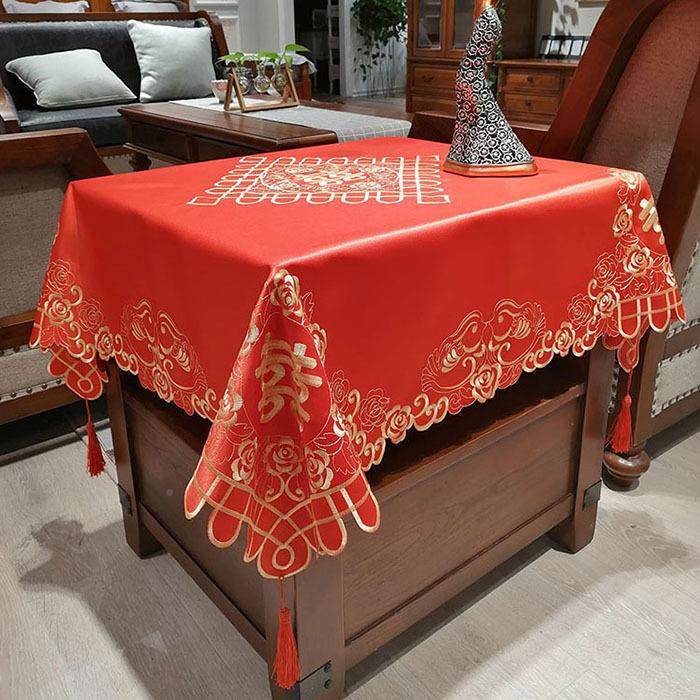 2020年结婚红色桌布防风圆桌桌布喜t5614178庆中国方婚房装饰布尘,居家布艺,桌布,淘宝优惠券,粉丝福利购,淘宝优惠卷