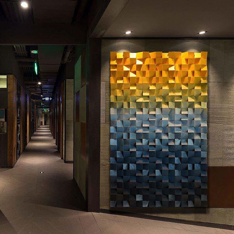 现HBX酒店木块物画手代工制作实物画实酒店装饰画客厅装置纯艺术