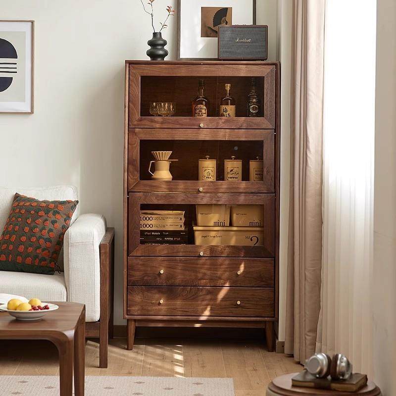 北美边黑胡物桃木柜多功能木柜子储ZDS实柜客厅多层书柜电视边柜,电子元器件市场,其它元器件,淘宝优惠券,粉丝福利购,淘宝优惠卷