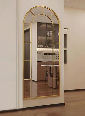 YWN铁艺复古装假饰镜做壁挂镜子客穿衣镜厅户旧外窗户挂墙镜做旧