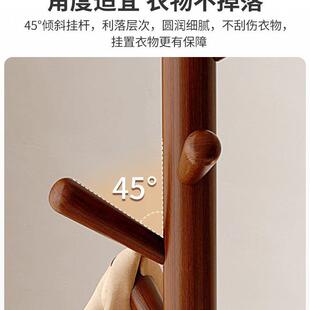 实木立式 挂衣架地卧室衣室帽架家用内单落杆树E106E66干挂衣架简