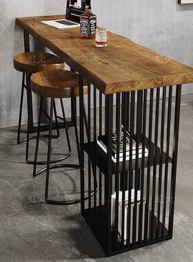 实木台酒家用隔吧断小吧台置物柜柜阳台长条桌桌子小户87866型厨