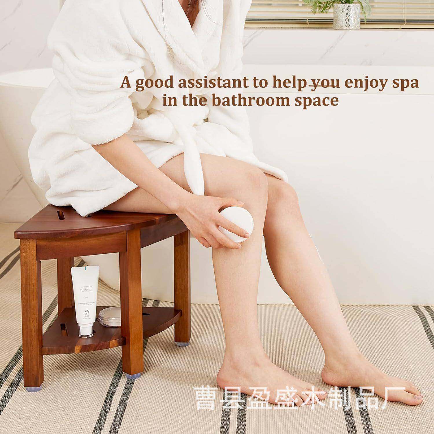 313实木淋浴凳浴间室卫生防水淋浴椅座双三层洗漱用品储物架家用,家装主材,浴室壁挂凳椅,淘宝优惠券,粉丝福利购,淘宝优惠卷