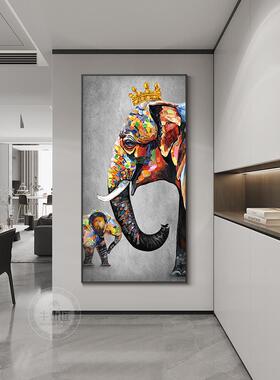 档代简饰约现玄关装画大象入户正对门挂画高客厅走NM121104廊过道