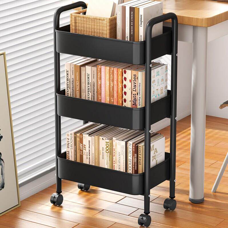 德国进口移动书架落地多层置物架学生教室书桌旁小推车书本整理架