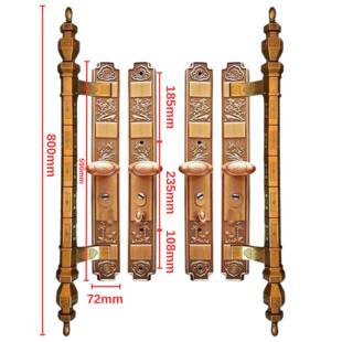 把豪华别墅大门锁双门对开门开防铁盗门手大门HW-梅南拉手通用型