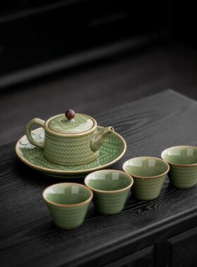 家用小功18567夫茶泡茶套型装一套壶四杯简约茶壶茶杯小具组