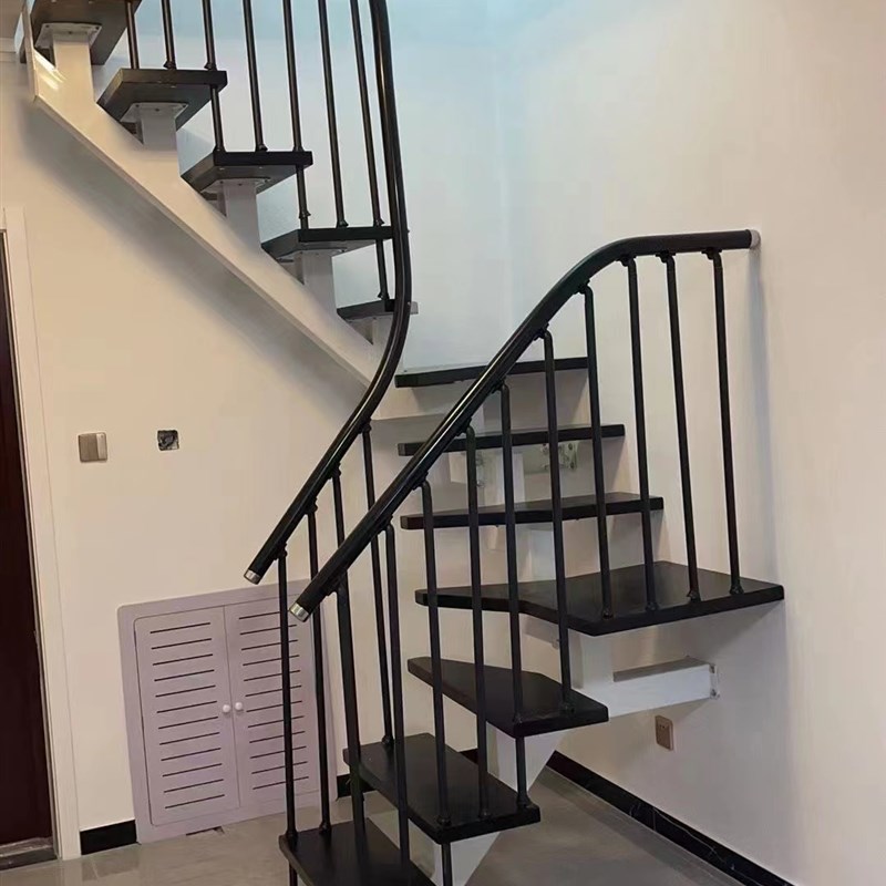 旋转楼梯室内钢木转角楼梯小型整体复式梯别墅loft公寓旋梯定制