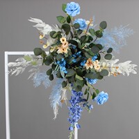 婚庆路引花飞燕草花点背景架子拐角花森系铁艺几何装饰角花仿真花