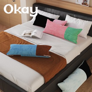 okay拼色简约长条抱枕客厅沙发百搭氛围感枕套腰枕靠枕午睡枕车载