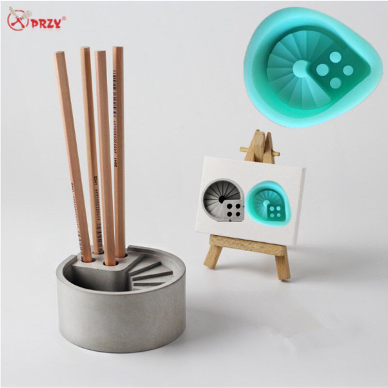 PRZY小花盆模具 DIY水泥水泥花盆模具混凝土创意笔插办公水泥笔插