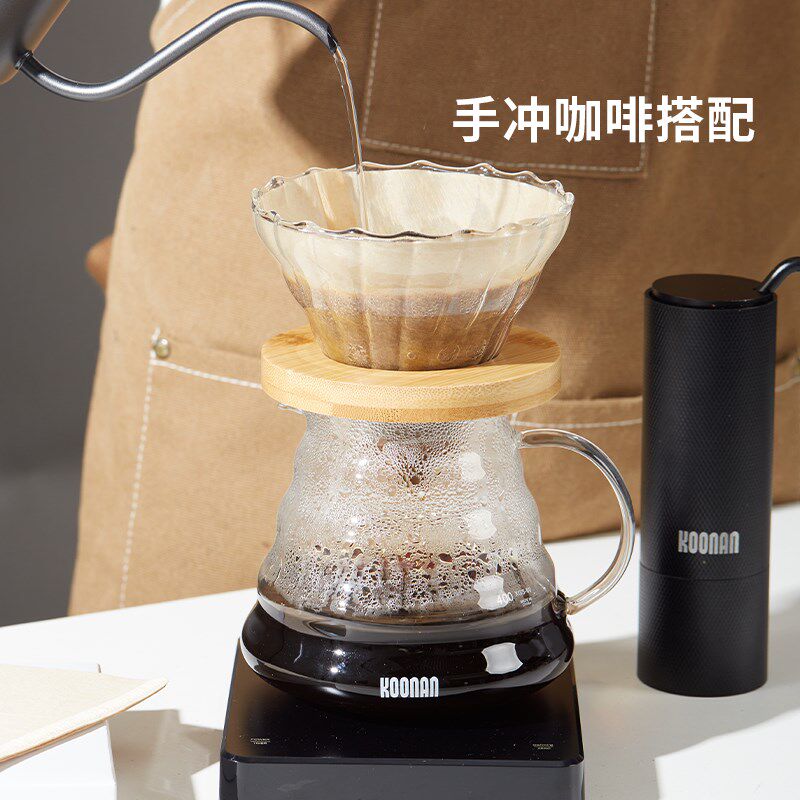 koonan手冲咖啡壶套装 V60玻璃滤杯  手冲咖啡礼盒  滴漏式过滤器