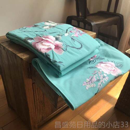 高档刘大姐家风 棉出口高级结婚古典中国纯婚庆粗布绣花纯色四件