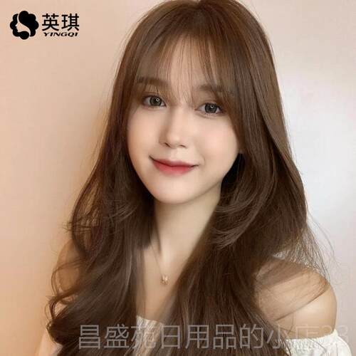 高档英琪假发女长发夏长蕾全丝大波浪卷发空气刘海自真人发丝头然