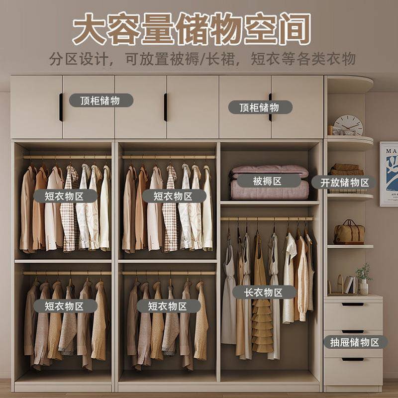 艳10034920丽橱柜风一门室租房家用收纳到卧出顶合衣柜轻奢储物组