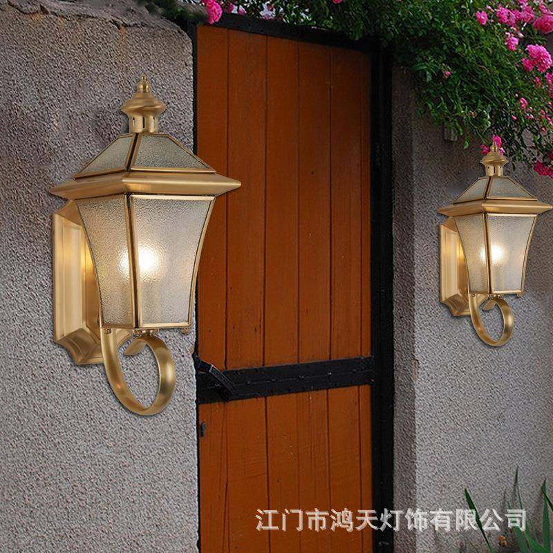 室外壁灯防水户外花园别墅庭院灯阳台过道楼梯灯全铜外墙灯大门灯,家装灯饰光源,户外壁灯,淘宝优惠券,粉丝福利购,淘宝优惠卷