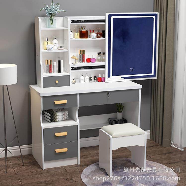 梳妆台卧室简约现代多功能收纳柜新款化妆台镜子推拉化妆一体桌子,电子元器件市场,其它元器件,淘宝优惠券,粉丝福利购,淘宝优惠卷