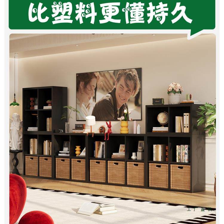 盛耐金属格子柜客厅铁皮书架书柜自由组合落地电视柜储物柜置物架
