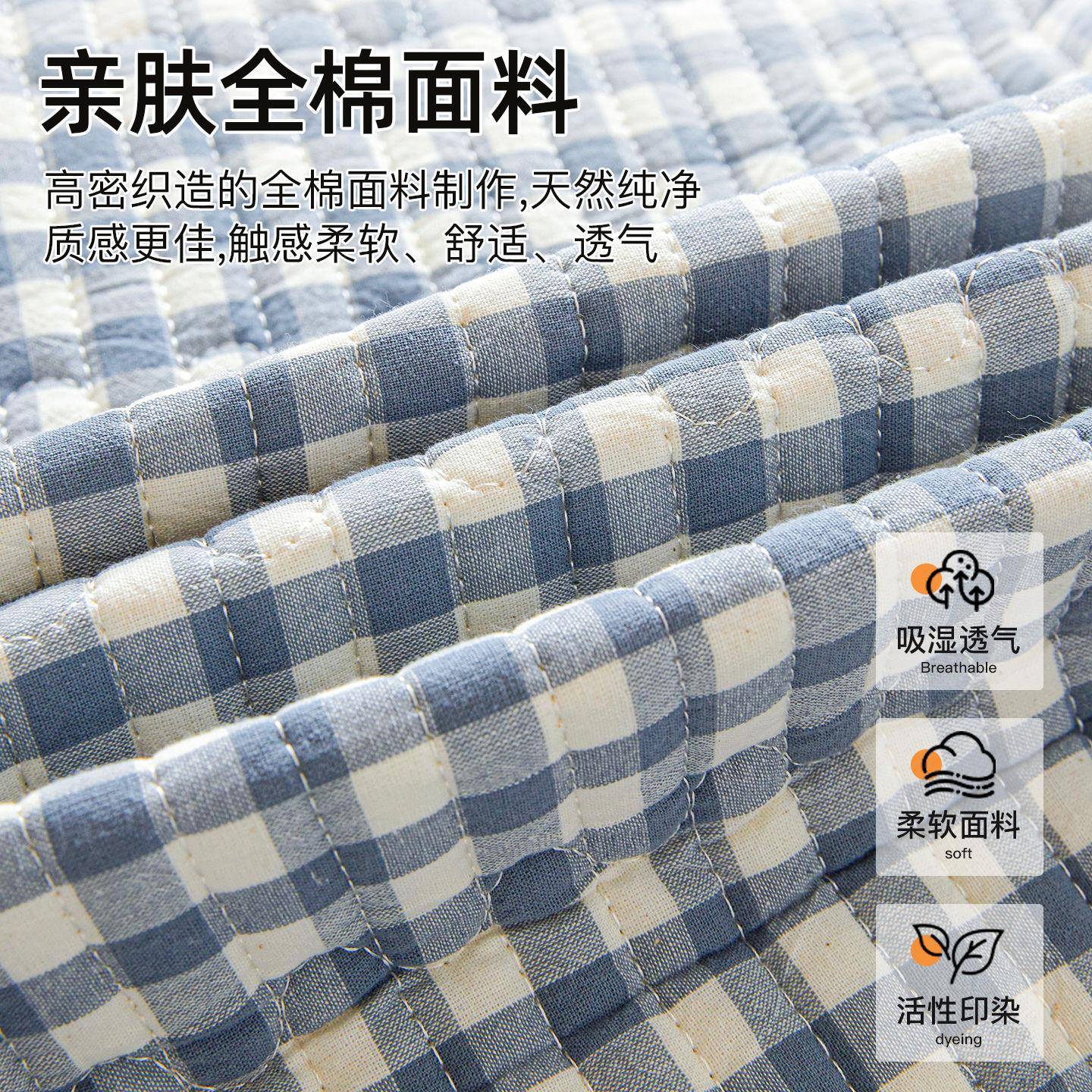 加厚纯棉床笠单件全棉儿童夹棉床罩席梦思宿舍床垫套保护罩三件套
