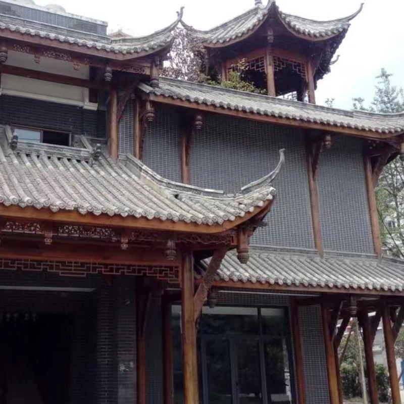 成都工厂古建门楼长廊木凉亭木门楼木牌坊都可预制可开专票仿古