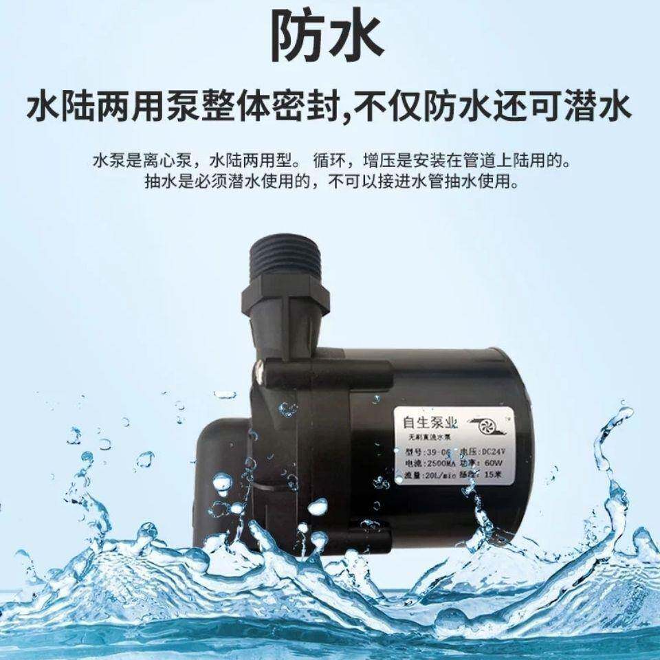 高扬程无刷直流超静音循环增压耐高温微型12v24v增压泵