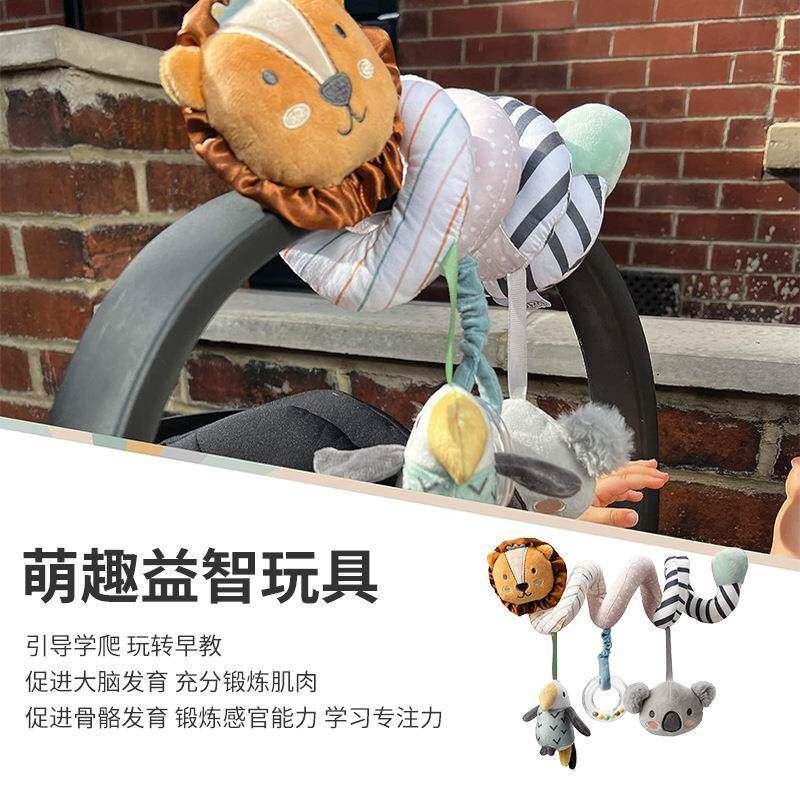 努比动物冒险系列扭扭婴儿车床挂摇铃玩具出行陪伴安抚玩具