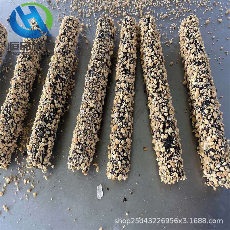 蛋卷裹花生碎机全自动花生酥裹糠机 蛋卷酥裹面包糠设备 粗糠细糠