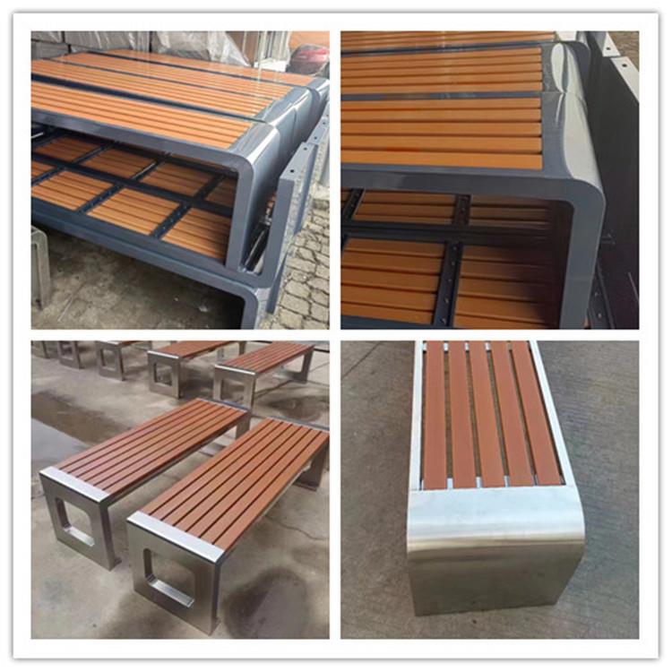 户外长椅公园椅不锈钢塑木实木椅休闲园林椅广场小区排椅户外座椅