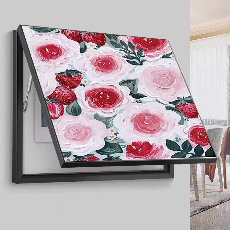 工厂电表箱花卉植物装饰画电闸箱挂画配电箱画免打孔轻奢油画