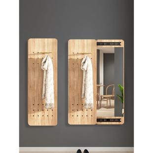 ft入户门口镜子洞洞板穿衣镜挂衣架一体推拉遮挡可关闭暗藏式 全身