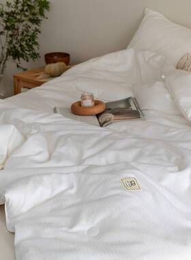 九喜狐春秋MS1023新款被芯04支全棉提花夏菌大豆被白色被双抗人冬