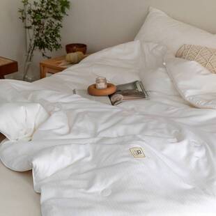 九喜狐春秋MS1023新款被芯04支全棉提花夏菌大豆被白色被双抗人冬