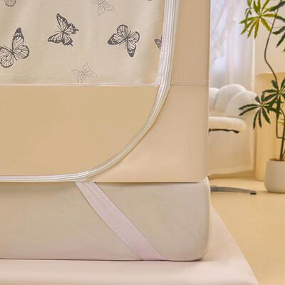 坐式蚊帐三开门床室帘童款拉链床一体式家用儿防摔蚊帐WEM卧防尘