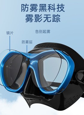 TUO浮潜装备深潜水镜全干式呼吸管近视游泳装备自由潜面罩三宝
