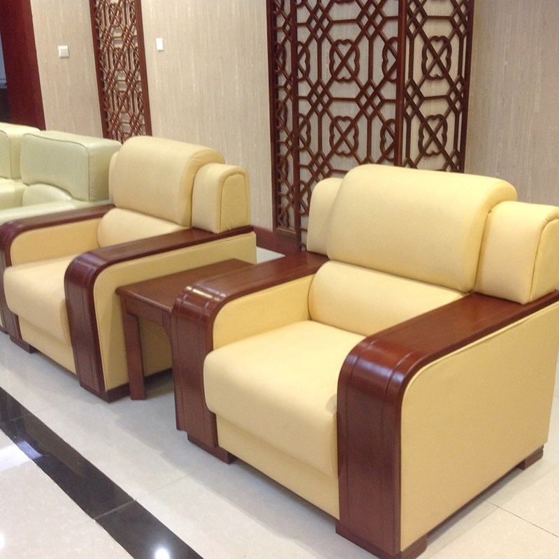 办公沙发茶几会客厅贵宾接待商务皮艺沙发单人位三人位会议室
