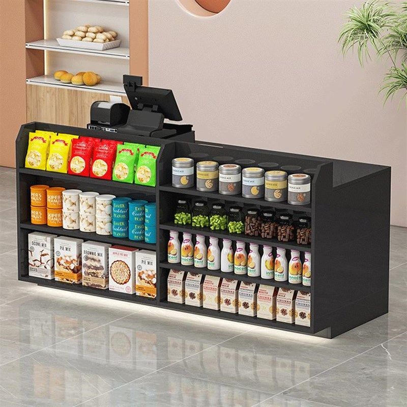 吧台店铺小型柜台超市收银台便利店柜台桌展示架奶茶店前台接待台