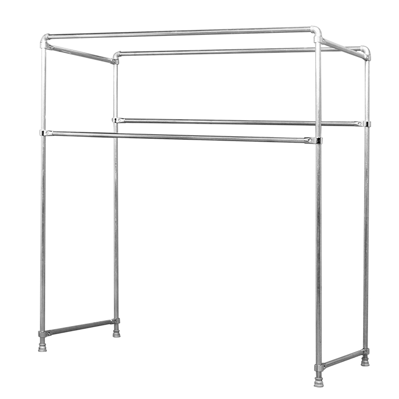镀锌钢管晾衣架不锈钢落地单杆式阳台水管室内晒衣架晒被架