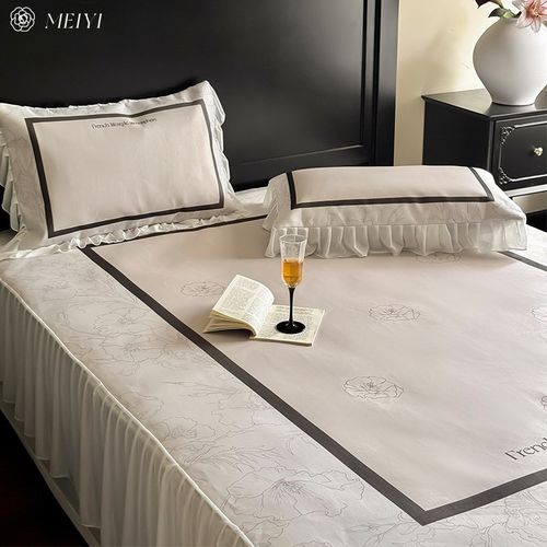 法式床裙款A类冰丝凉席母婴级数码印花冰丝席空调软席子夏季凉感